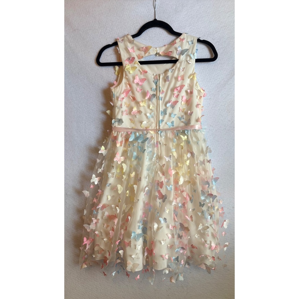 Xtraordinary Girls Size 16 Butterfly 3D Applique Party Easter Dress Pastel NWT - Picture 3 of 8